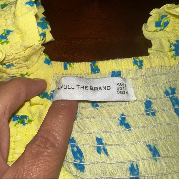 FAITHFULL THE BRAND Mid Summer Mini Dress in Lemon Luda Floral - Picture 7 of 7